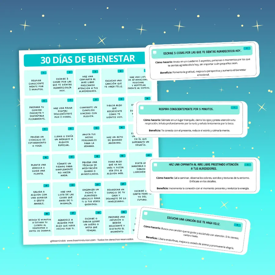 Cartas de Afirmaciones Diarias + Calendario 30 Días Bienestar - Imagen 2